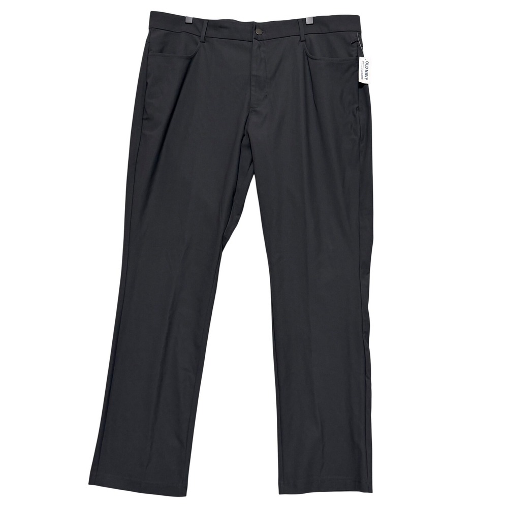 Old Navy Tech Hybrid Pants Men 38x30 Black Slim Go-Dry 4 Way Stretch NWT